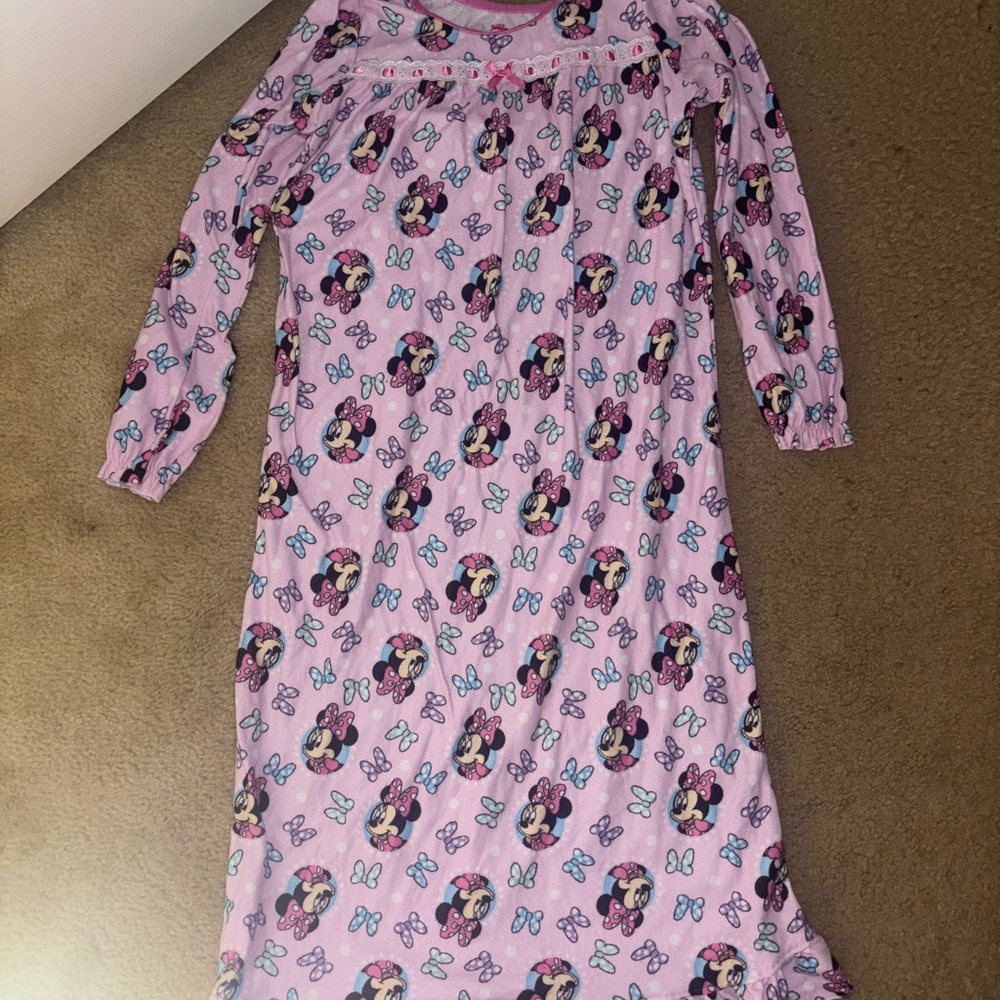 Disney Pink Nightgown with Cartoon Characters